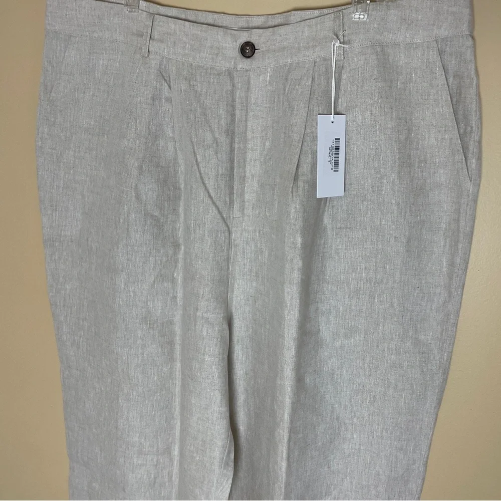 REFORMATION Vesta Linen Pant 18 NEW Quiet Luxury Old Money Minimalist Neutral
